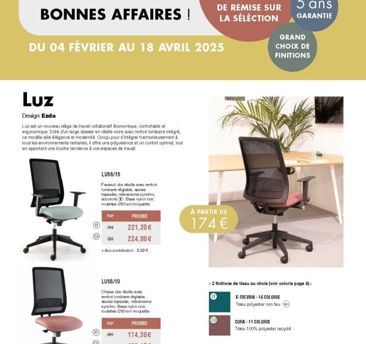 Promo SOKOA jusqu&rsquo;au 18 avril : Siège ergonomiques, tabouret, siège