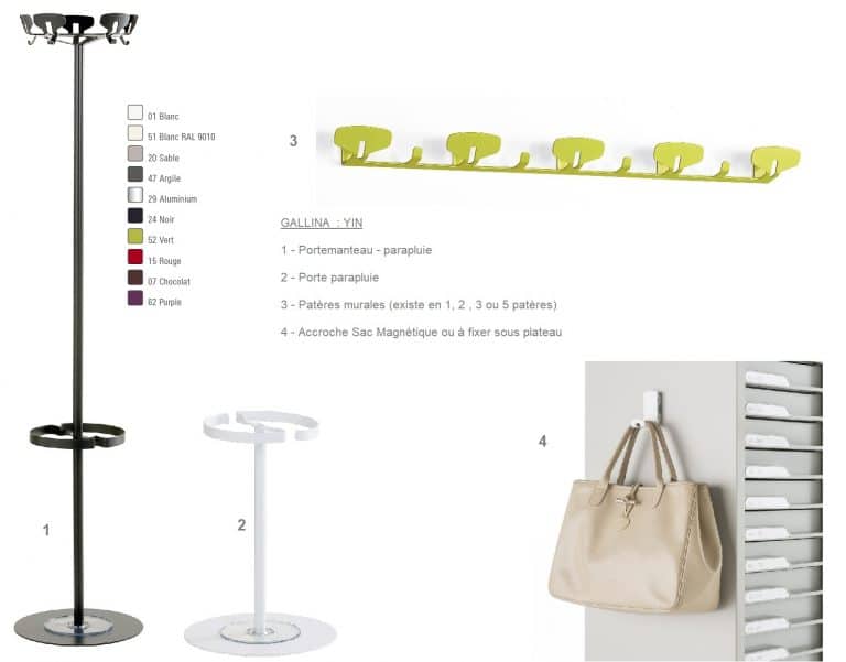 porte manteau gallina Yin